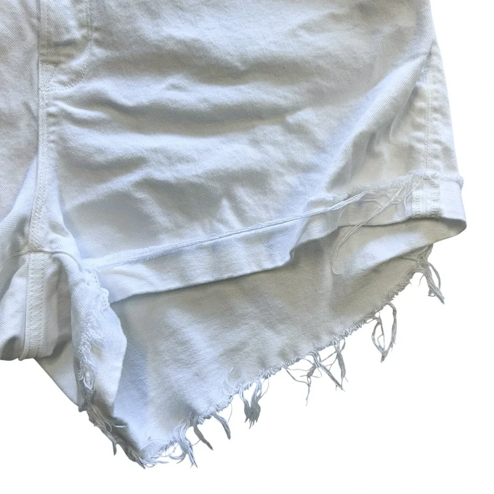 Good American Shorts Size 18 White‎ Cut Off Denim 